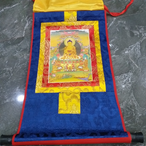 Tranh Thangka Bổn Sư Thích Ca Mâu Ni Phật_35x20cm